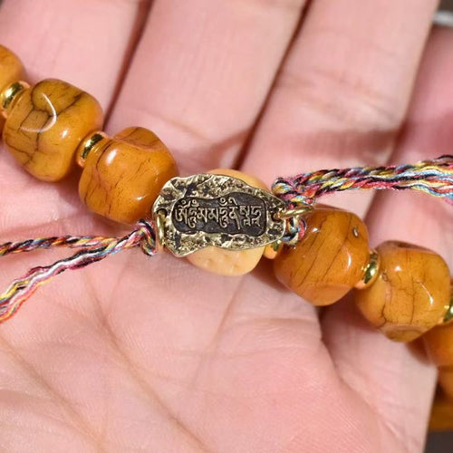 Passion seed yak bones carved bracelet