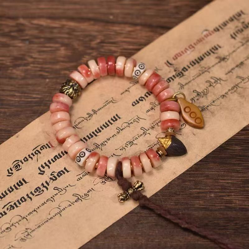 Half Blood Camel Bone Abacus Beads Bracelet