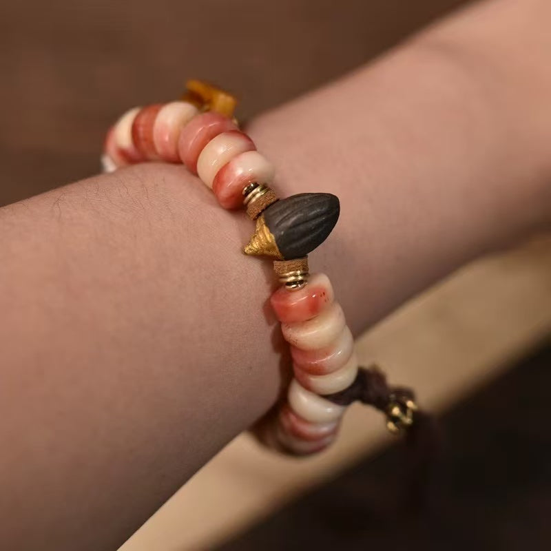 Half Blood Camel Bone Abacus Beads Bracelet