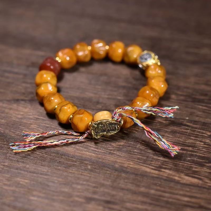Passion seed yak bones carved bracelet