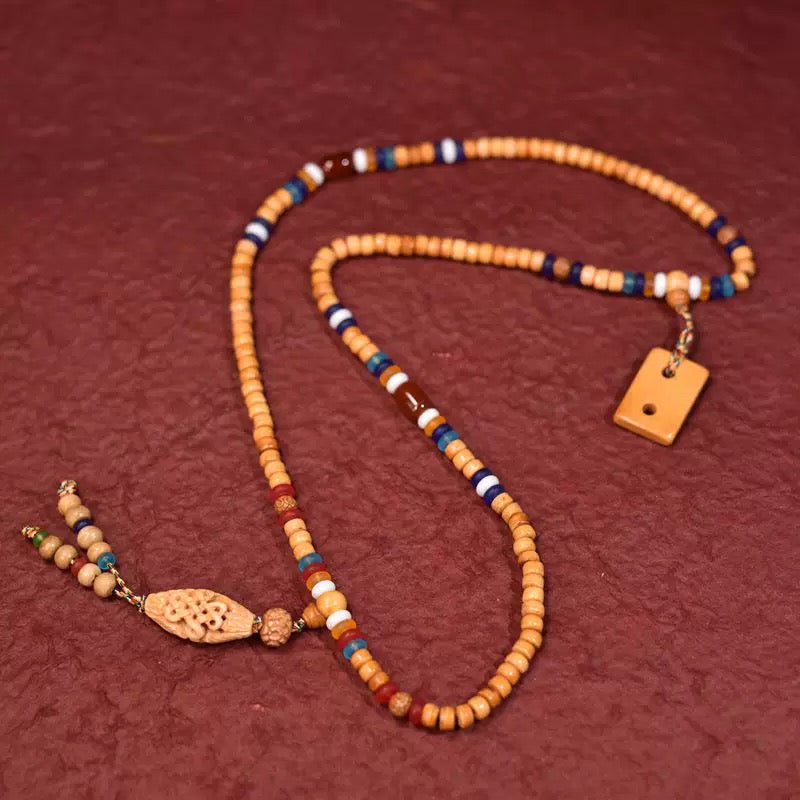 Tibetan Yak bone Double-headed Buddha Beads