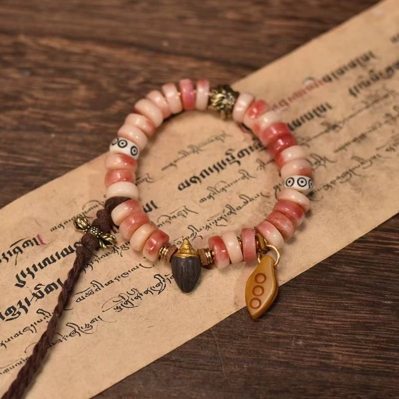 Half Blood Camel Bone Abacus Beads Bracelet