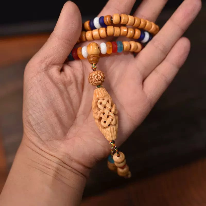 Tibetan Yak bone Double-headed Buddha Beads