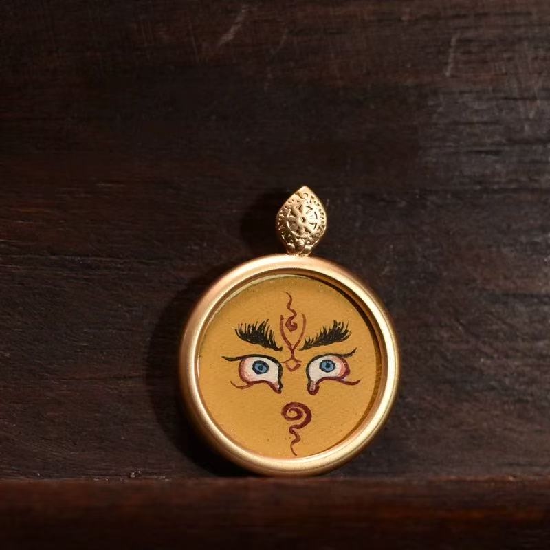 Tibet Lhasa Pure Mineral Pigment Green Tara Necklace
