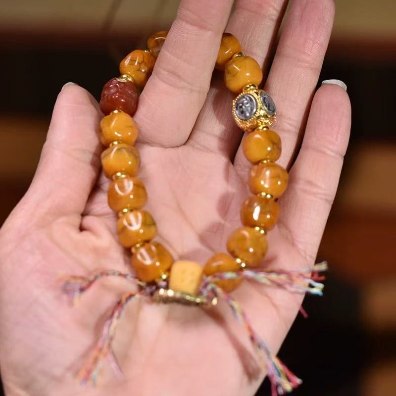 Passion seed yak bones carved bracelet