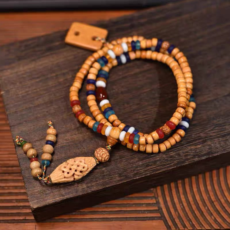 Tibetan Yak bone Double-headed Buddha Beads