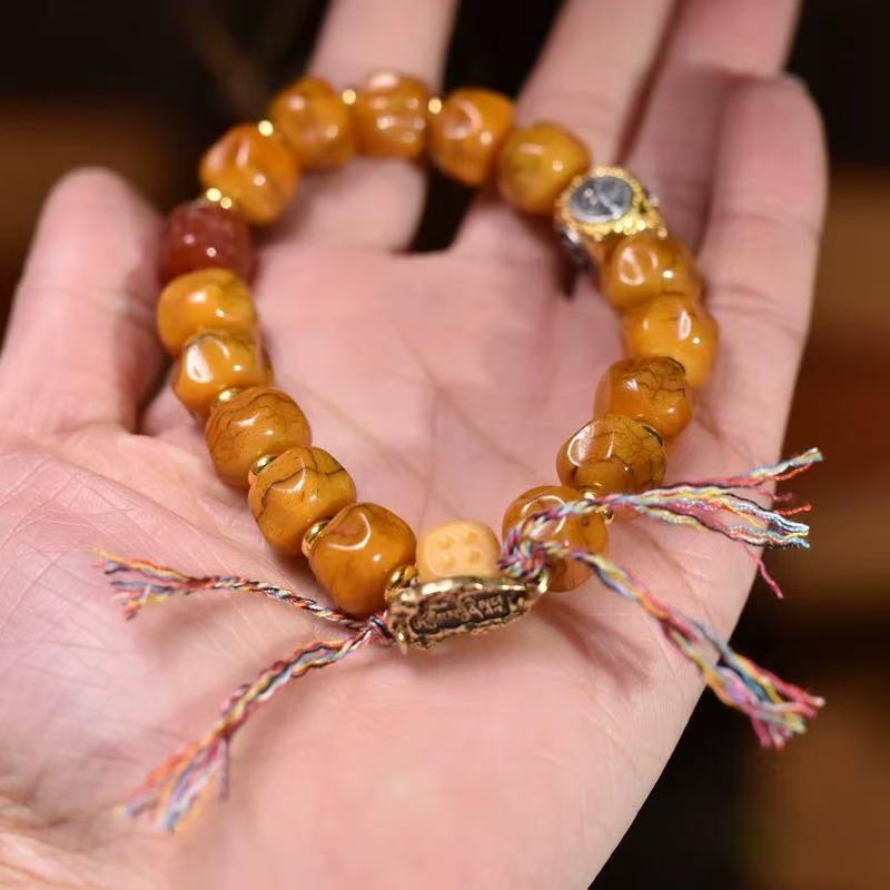 Passion seed yak bones carved bracelet