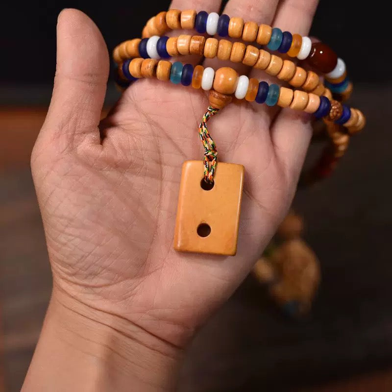 Tibetan Yak bone Double-headed Buddha Beads