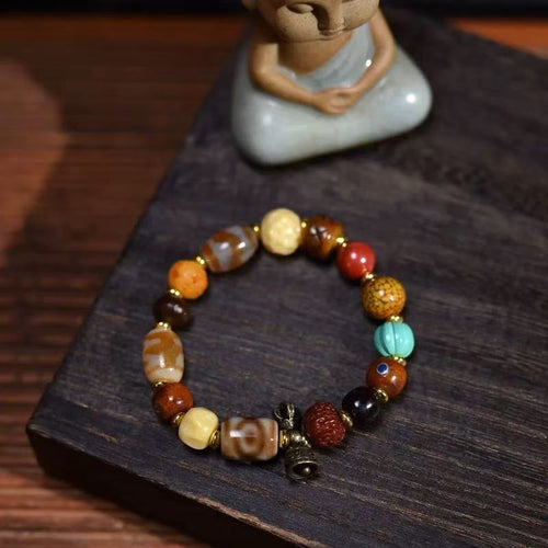 Cow bone bead multi-treasure bracelet
